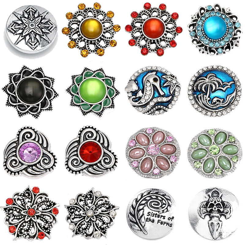 20PCs Mixed Style Ginger Snaps Jewelry Charms Snaps Buttons 18