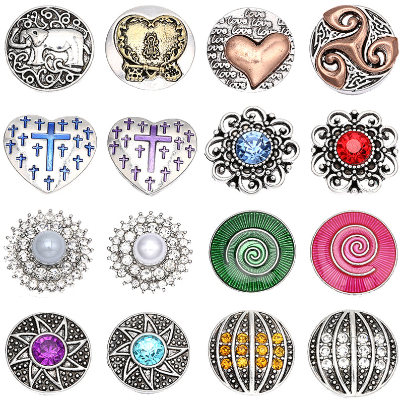 20PCs Mixed Style Ginger Snaps Jewelry Charms Snaps Buttons 18